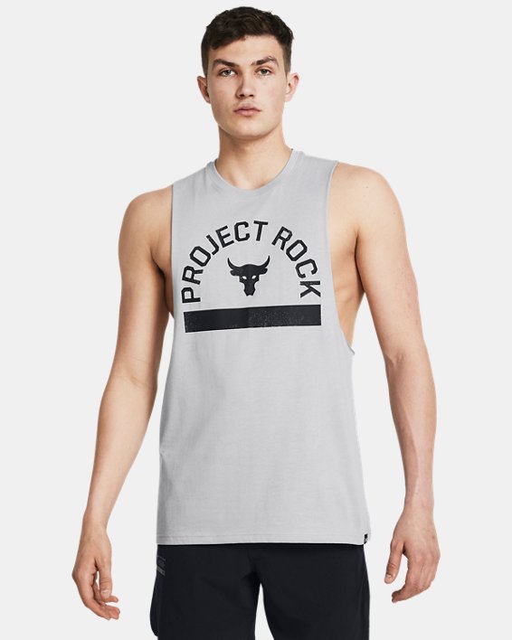 Men's Project Rock Payoff Graphic Sleeveless, Gray, pdpMainDesktop image number 0